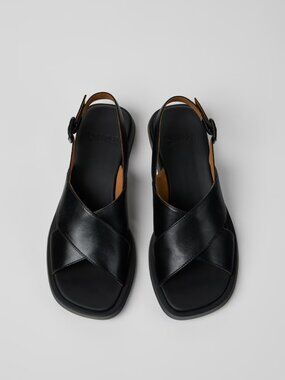 Camper Dana Black Leather Sandal